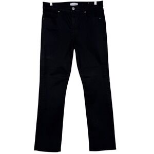 Loft Modern Straight Jeans Womens 12/31 Black Solid Denim Casual Classic